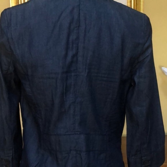 Kate Hill Women’s Light Weight Cotton Blue Denim Cropped Blazer/Jacket Size 10P - Picture 8 of 16